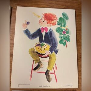 Little Jack Horner Illustration Art Print Plaque